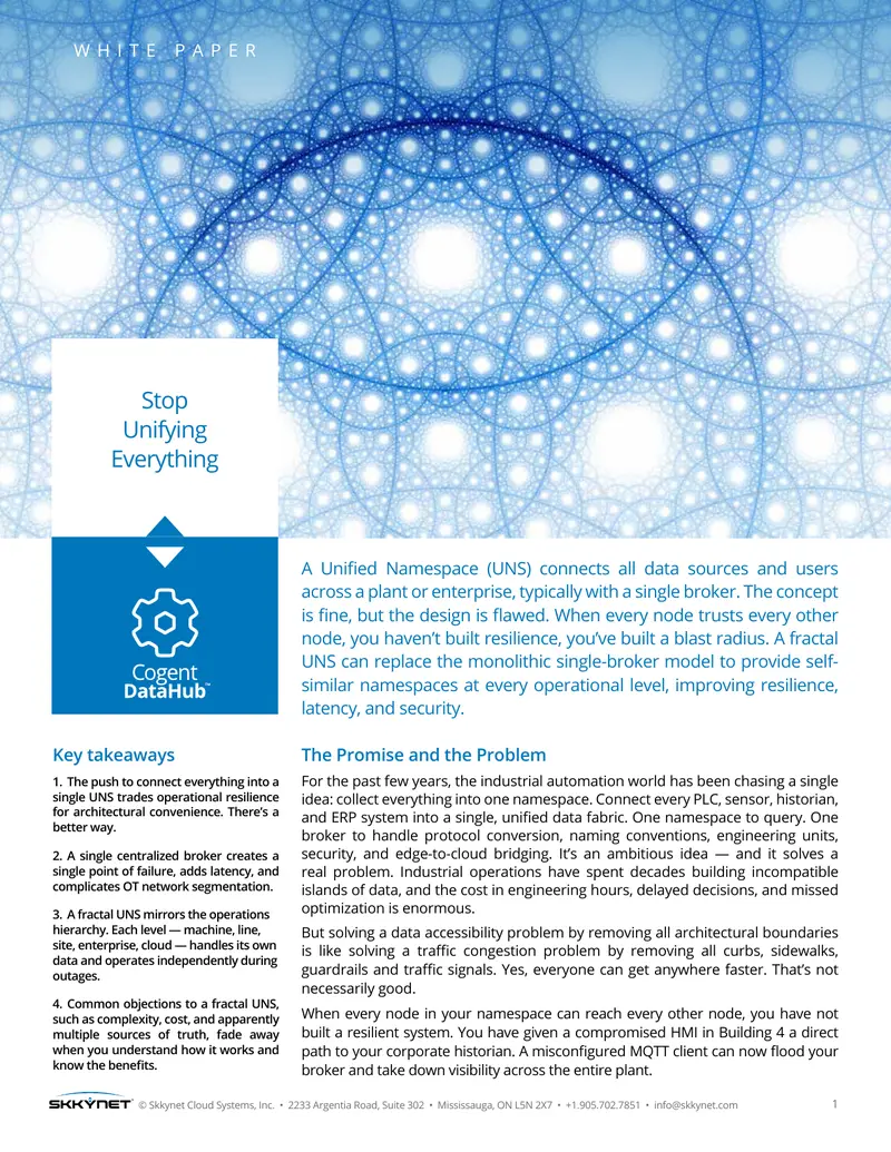 Fractal Unified Namespace Architecture Analysis