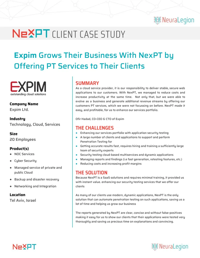 Expim Business Growth Through NexPT Services