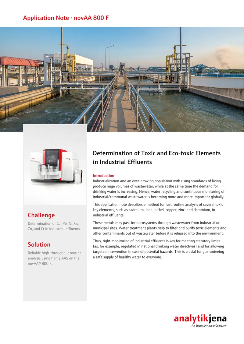 Determination of Toxic Elements in Industrial Effluents preview page 1
