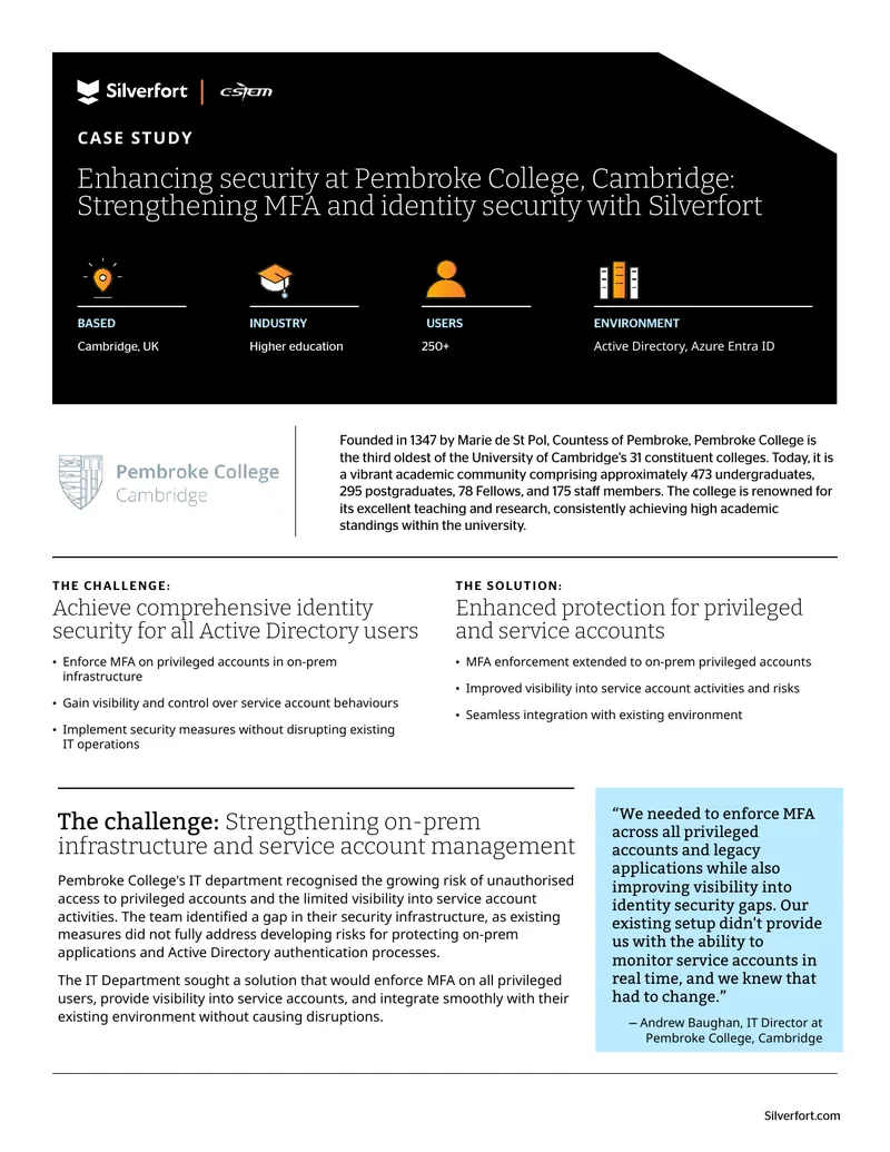 Enhancing Identity Security at Pembroke College