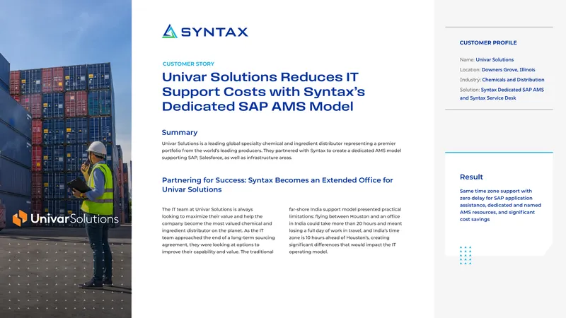 Univar Solutions and Syntax Dedicated AMS Model