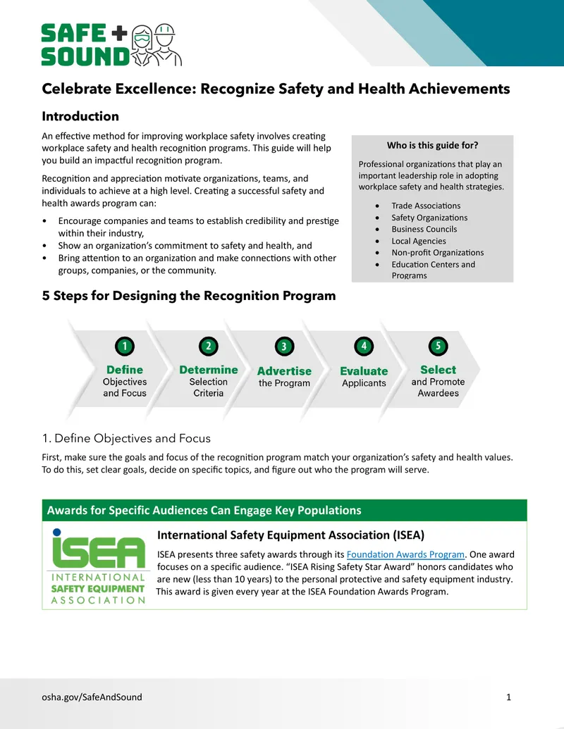 Workplace Safety and Health Recognition Program Guide