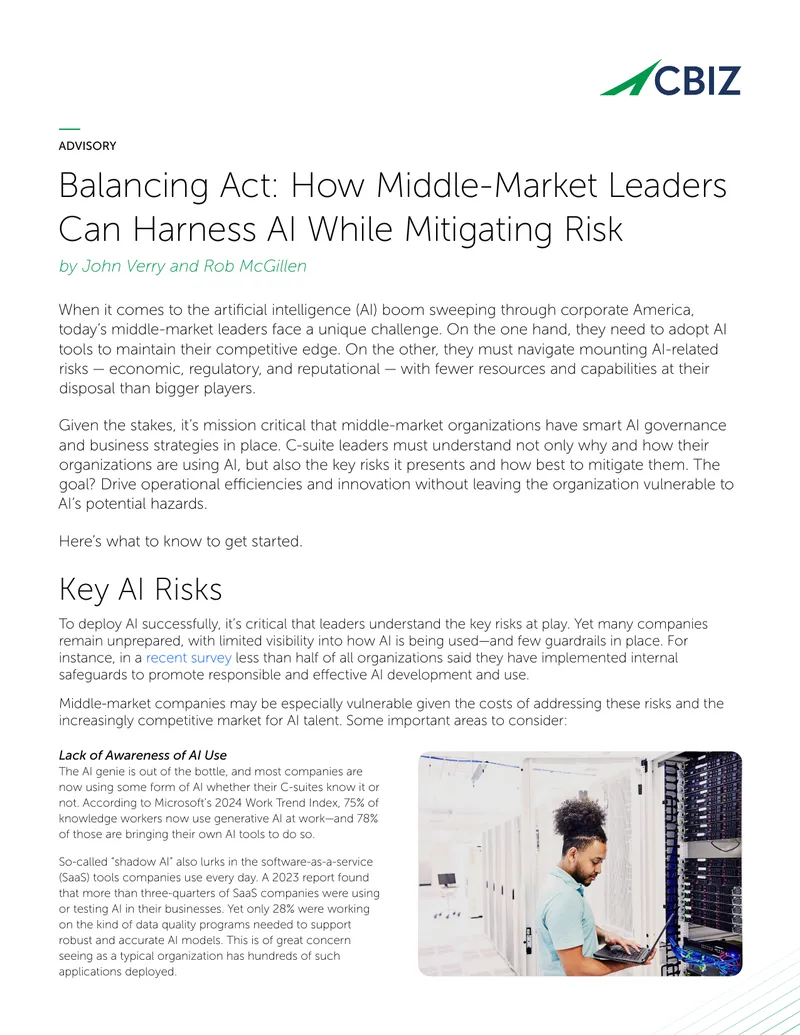 AI Governance Strategies for Middle-Market Leaders
