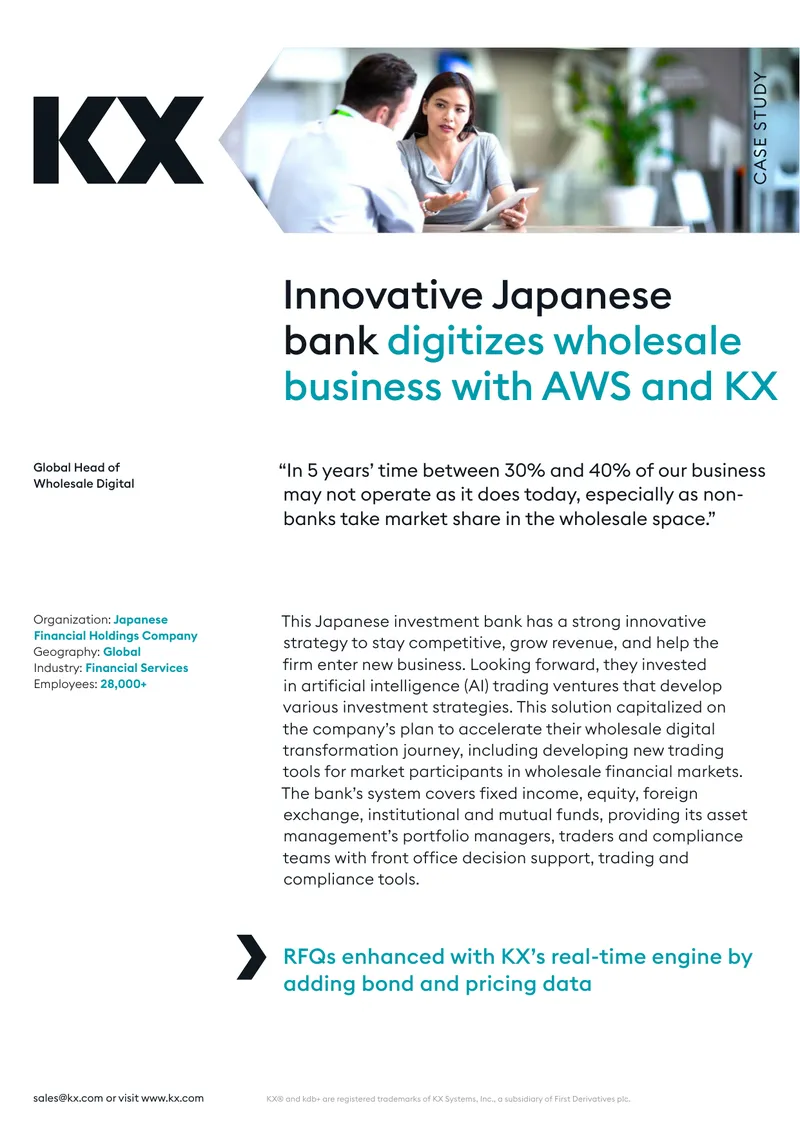 Japanese Bank's Digital Transformation with KX and AWS