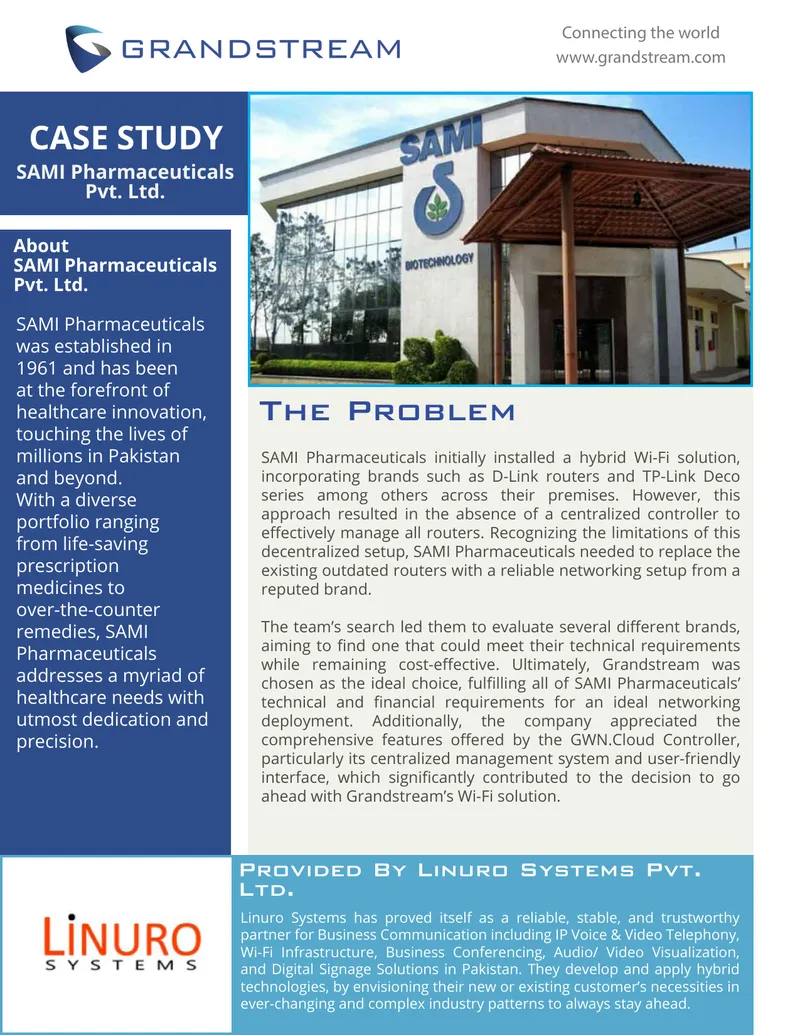 SAMI Pharmaceuticals Wi-Fi Solution Case Study