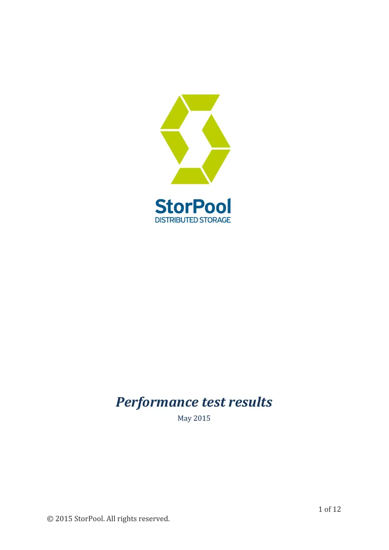 Performance Test Results for StorPool Storage System