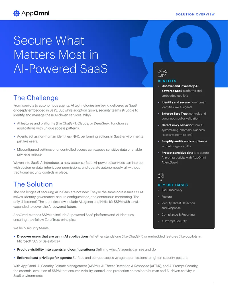 AI Security Posture Management for SaaS Environments