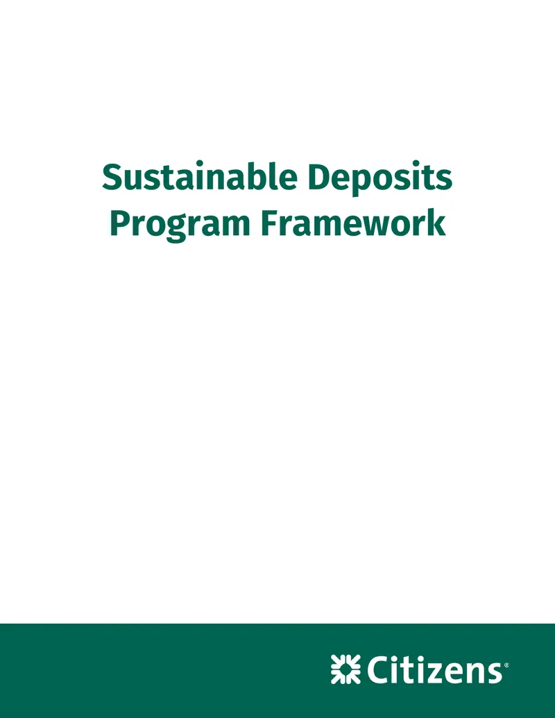 Citizens Sustainable Deposits Program Framework