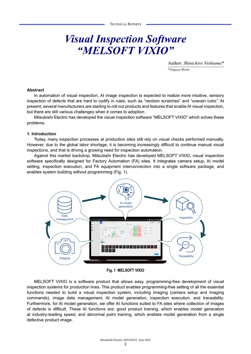 MELSOFT VIXIO Visual Inspection Software Overview