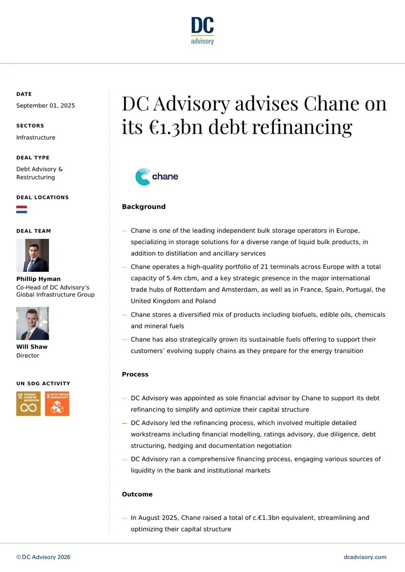 Debt Refinancing Advisory for Chane