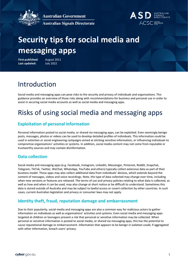 Security Tips for Social Media and Messaging Apps