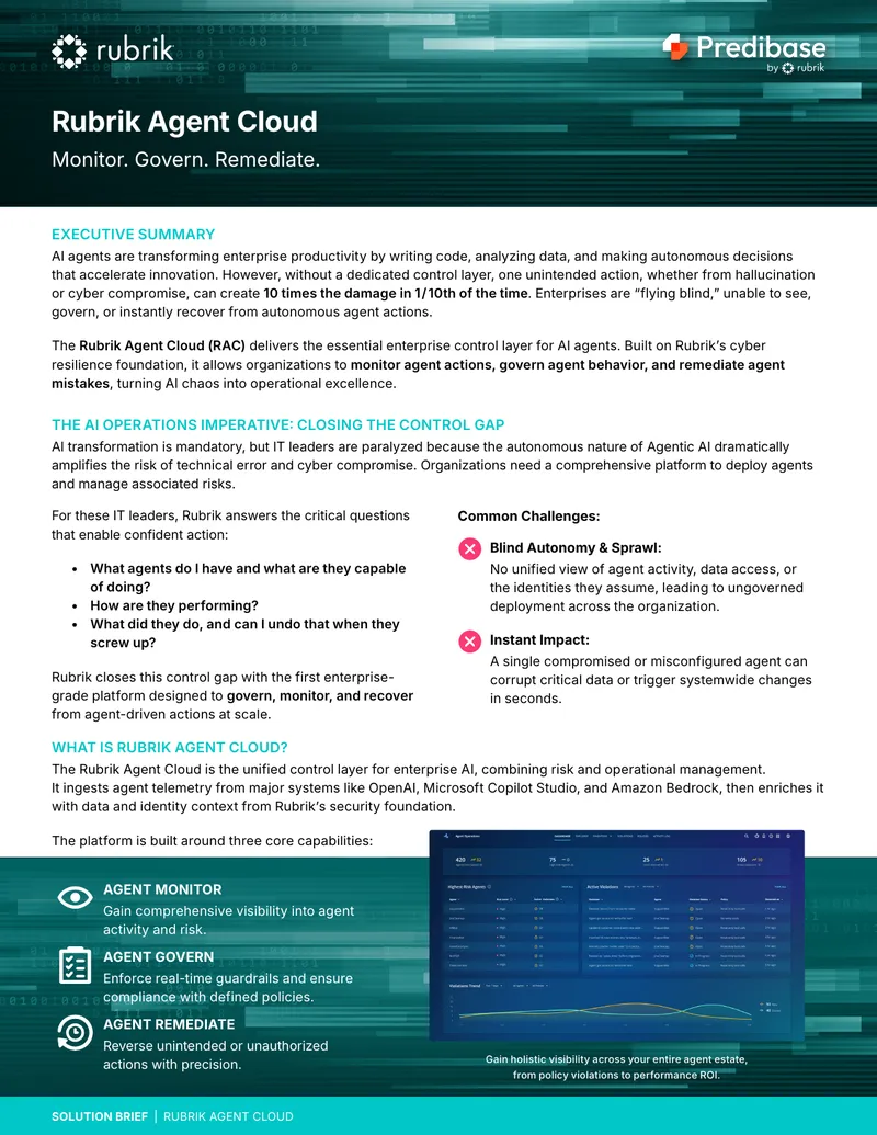 Rubrik Agent Cloud Control Layer Overview