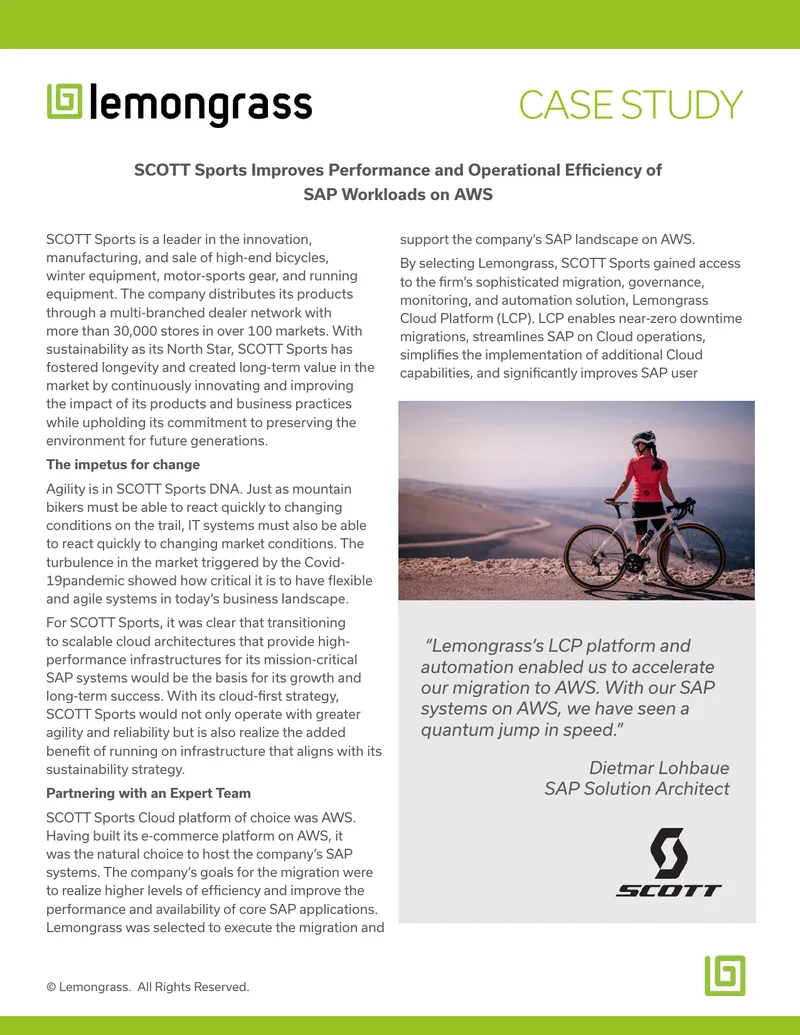 SCOTT Sports Cloud Migration Case Study