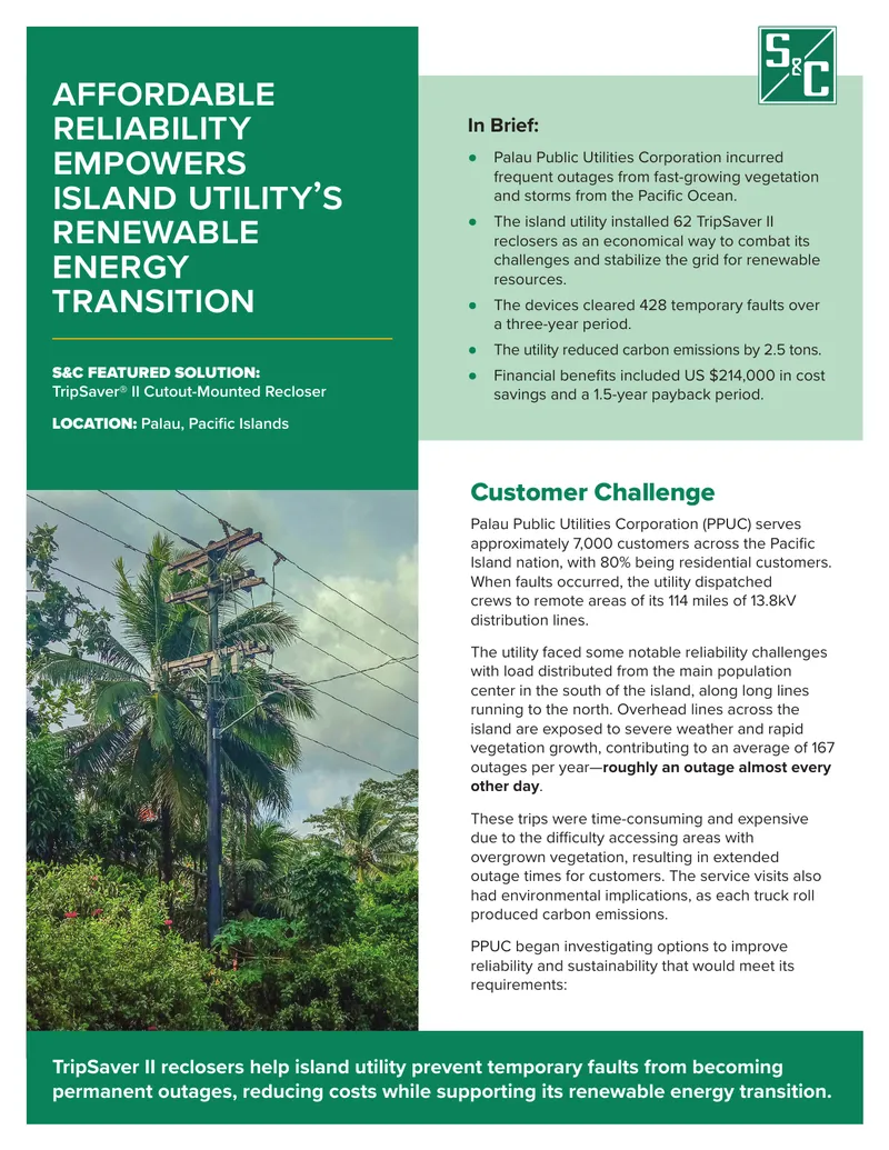 TripSaver II Recloser Implementation for Utility Reliability