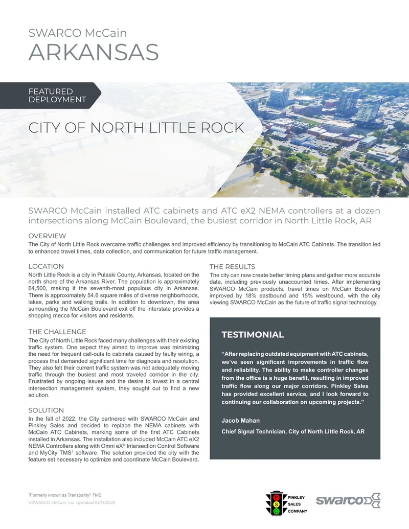 Traffic Management System Upgrade in North Little Rock