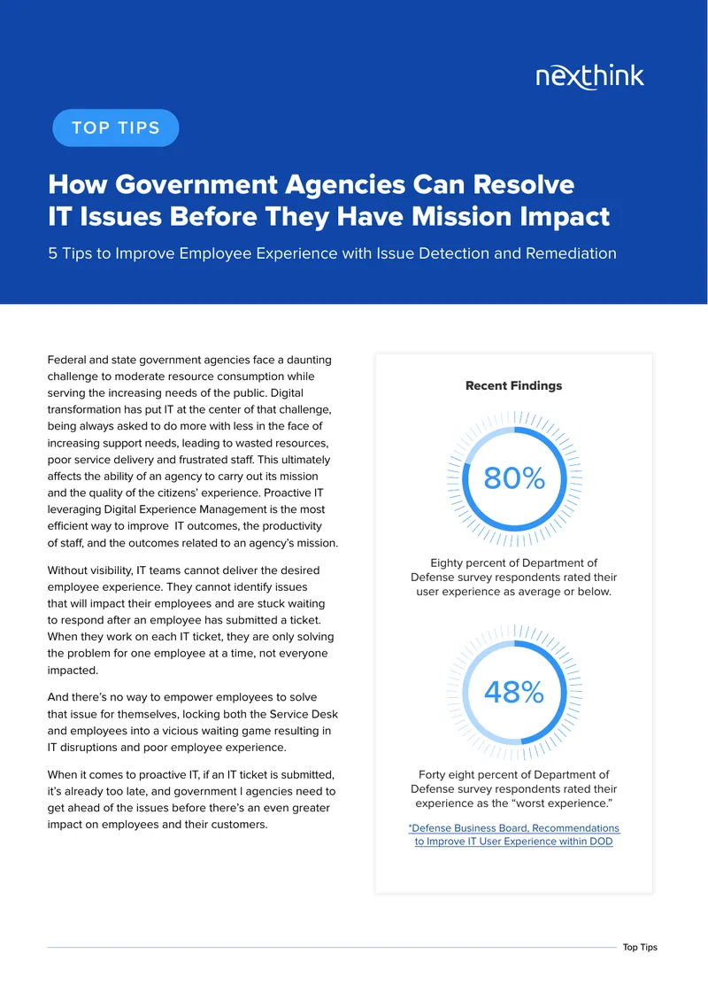 Improving IT User Experience in Government Agencies