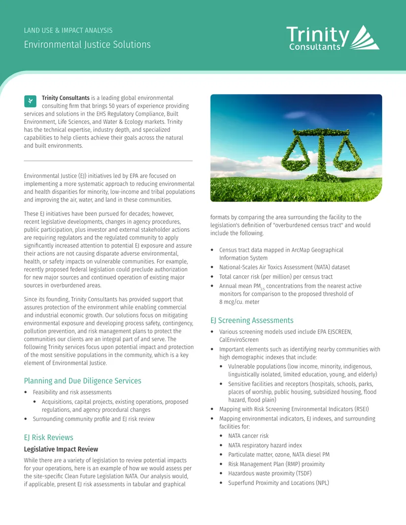 Environmental Justice Risk Assessment Framework