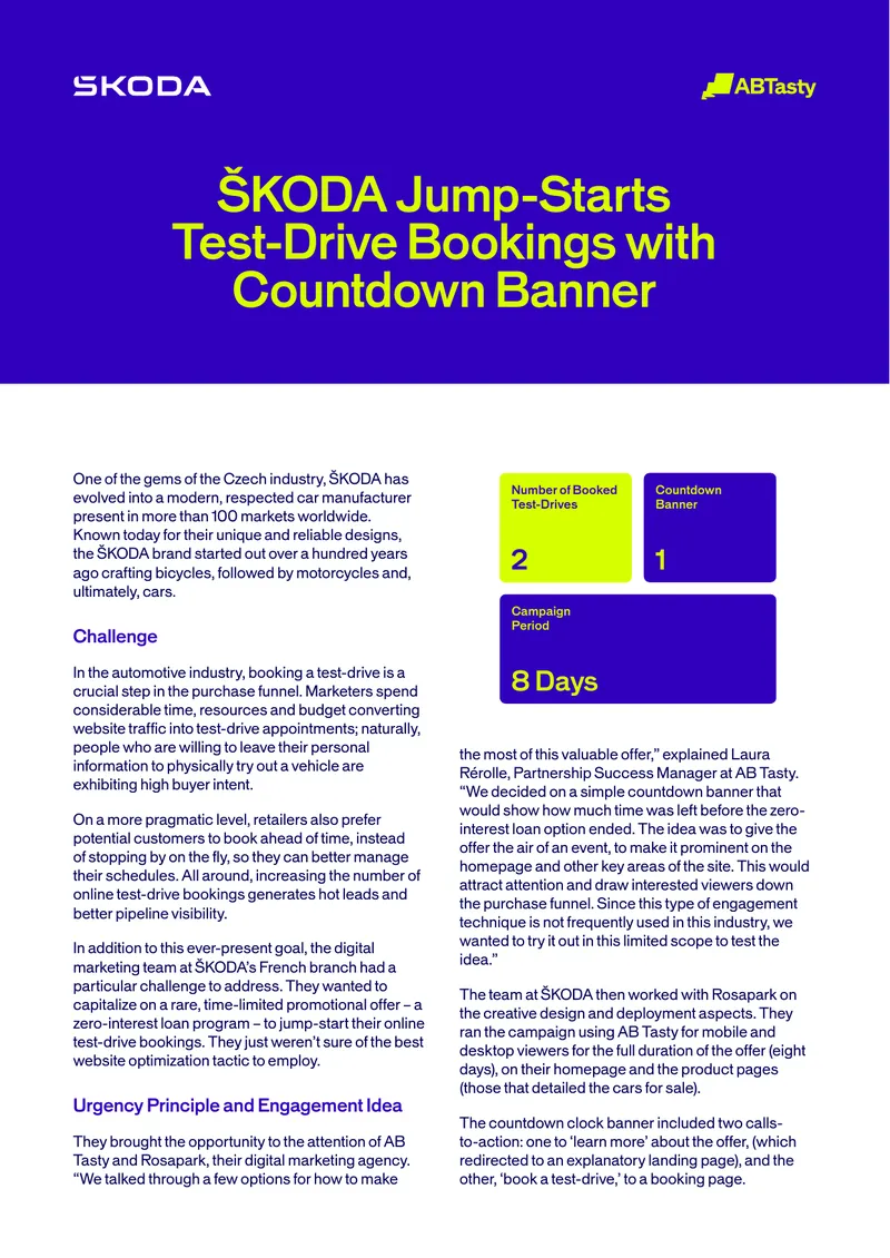 ŠKODA Test-Drive Booking Optimization Campaign