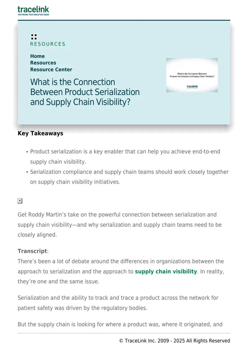 Connection Between Product Serialization and Supply Chain Visibility
