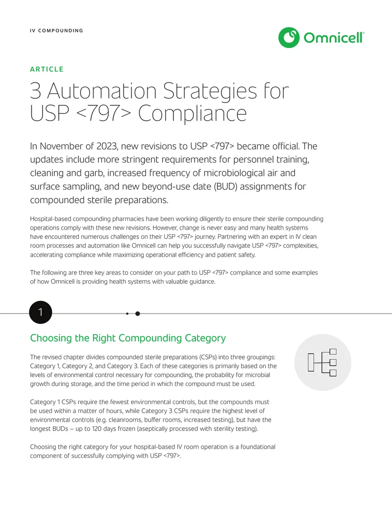 Strategies for USP <797> Compliance in Compounding