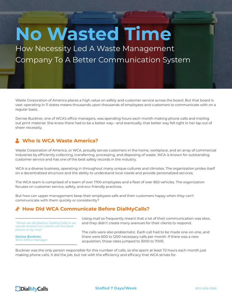Waste Management Communication System Improvement