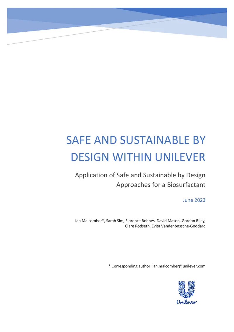 Application of Safe and Sustainable Design Approaches