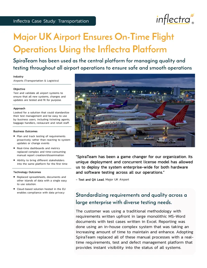 Major UK Airport Case Study on SpiraTeam Implementation