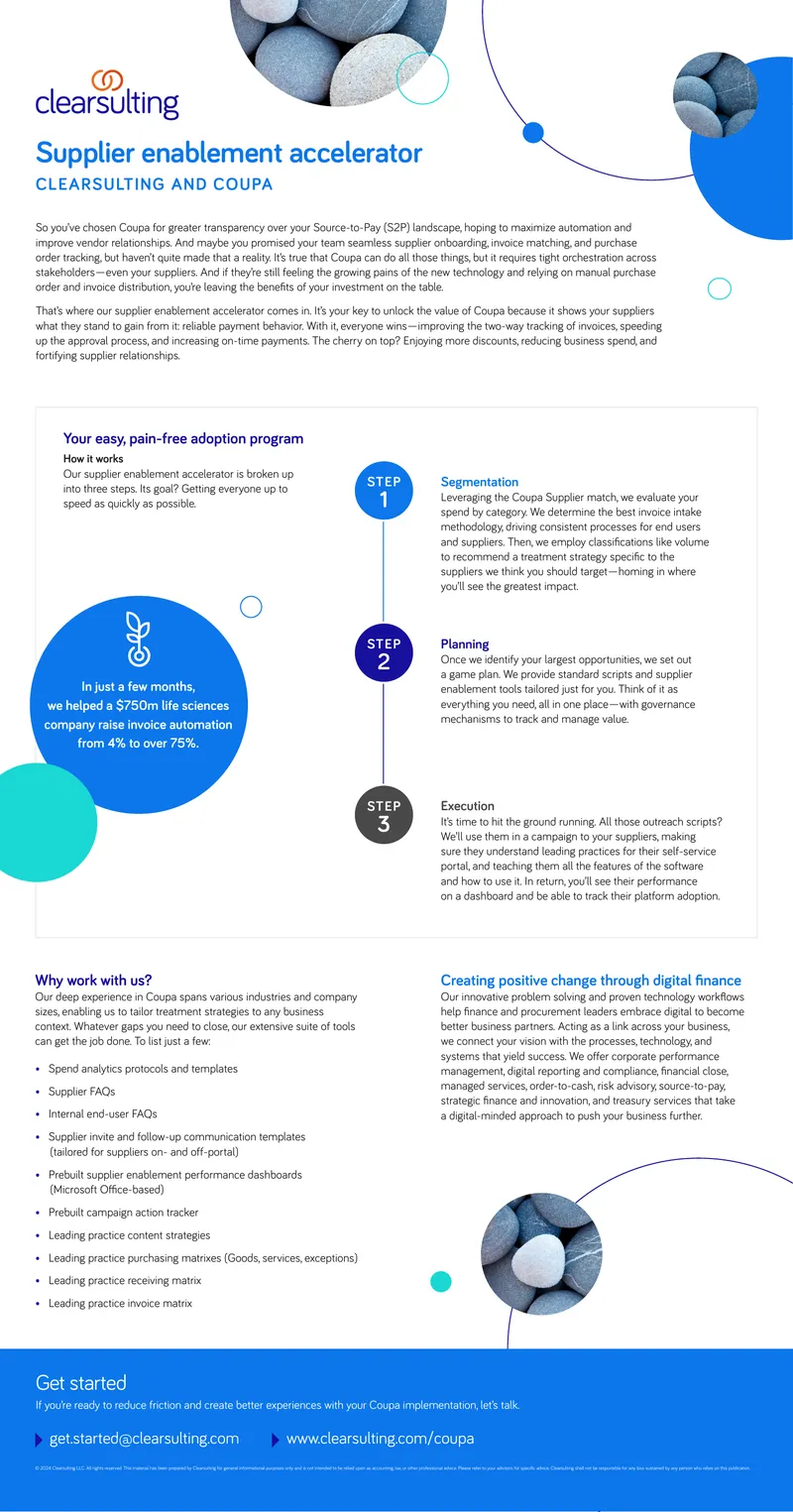 Supplier Enablement Accelerator for Coupa Implementation
