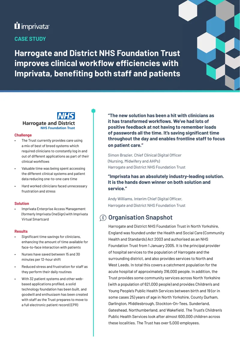 Harrogate NHS Foundation Trust Clinical Workflow Improvement Case Study