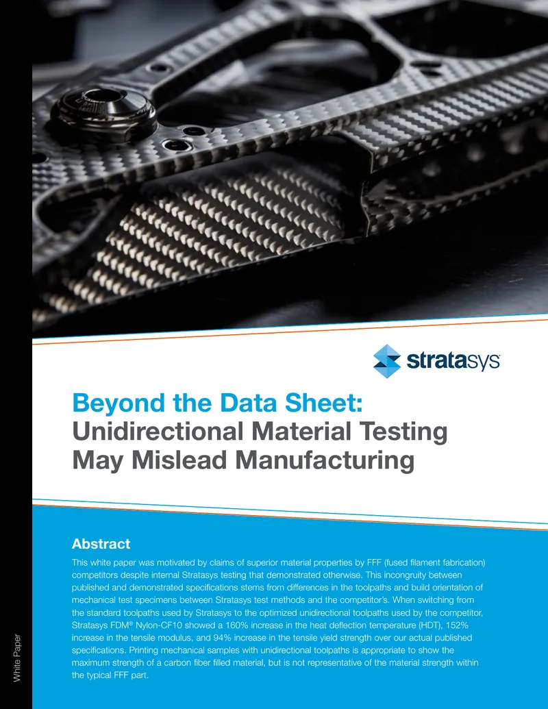 Unidirectional Material Testing Misleading Manufacturing Claims