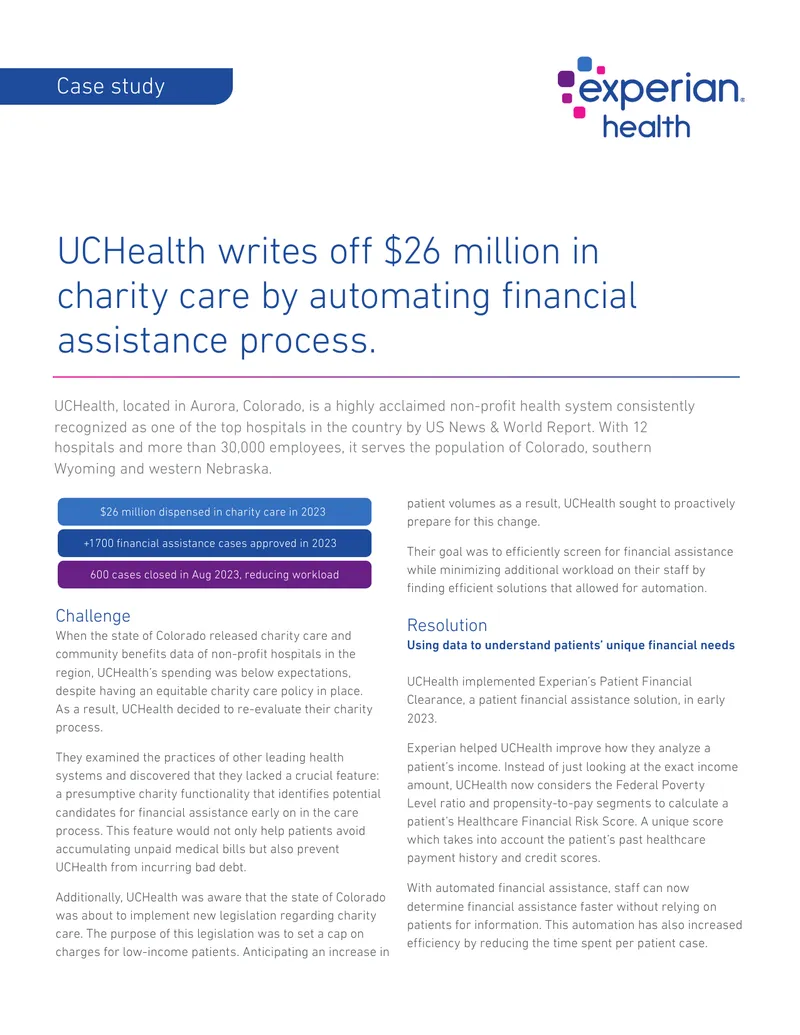 UCHealth Charity Care Automation Case Study
