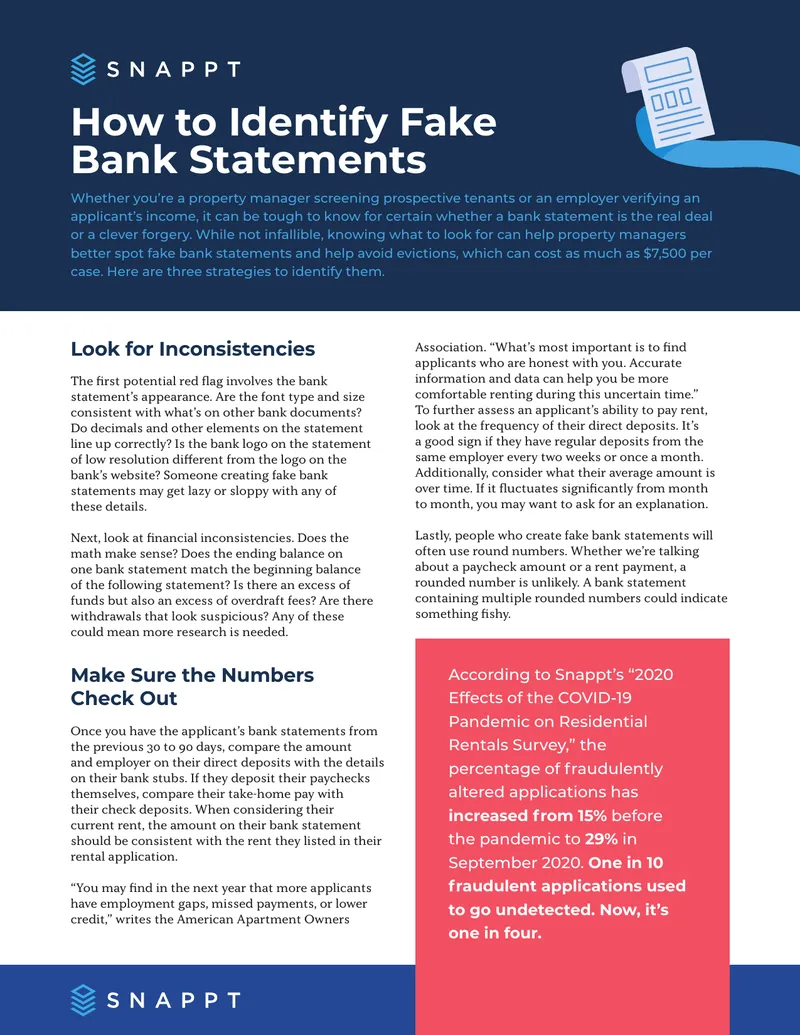 Strategies for Identifying Fake Bank Statements