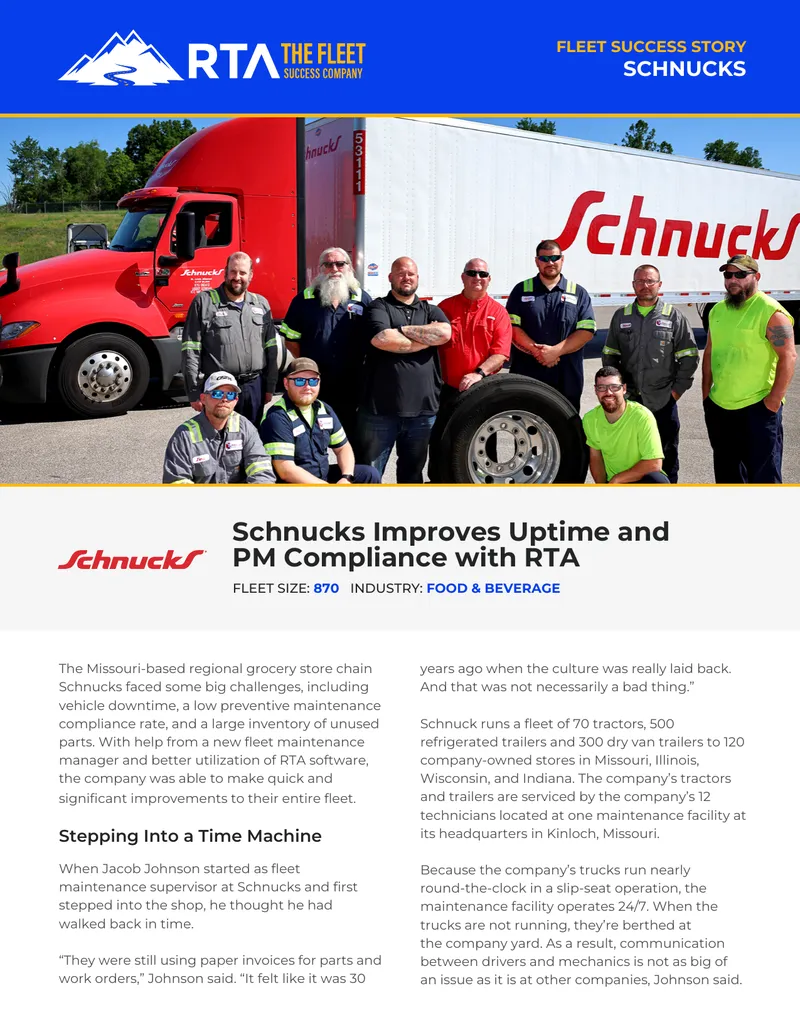 Schnucks Fleet Maintenance Improvement Case Study