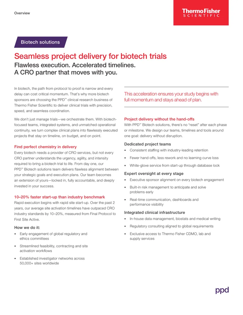 Biotech Clinical Trial Project Delivery Solutions