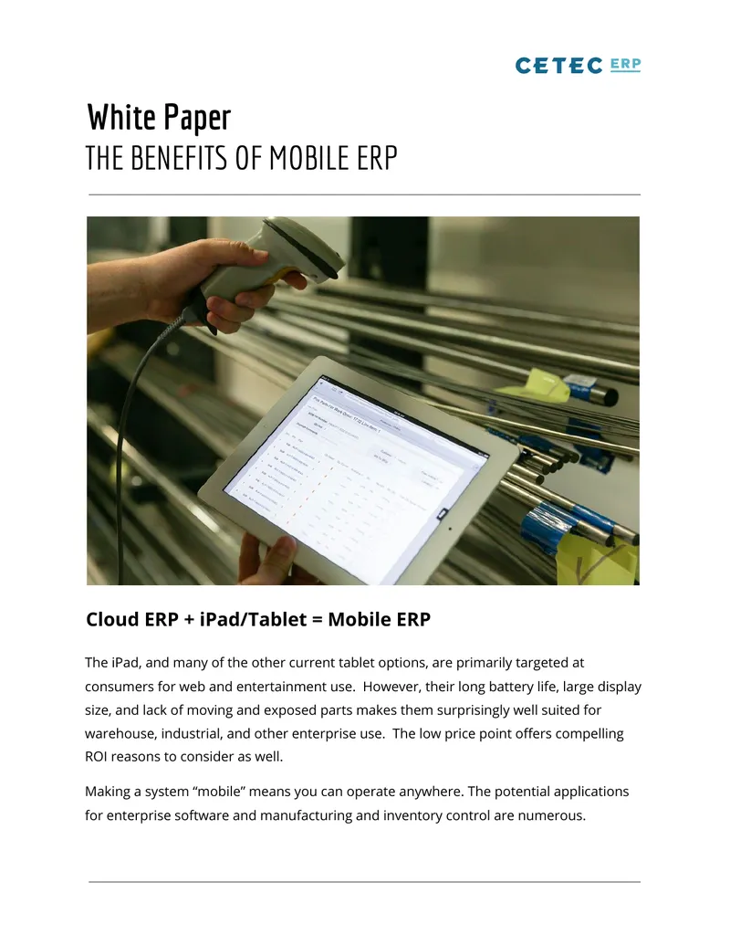 Benefits of Mobile ERP Implementation