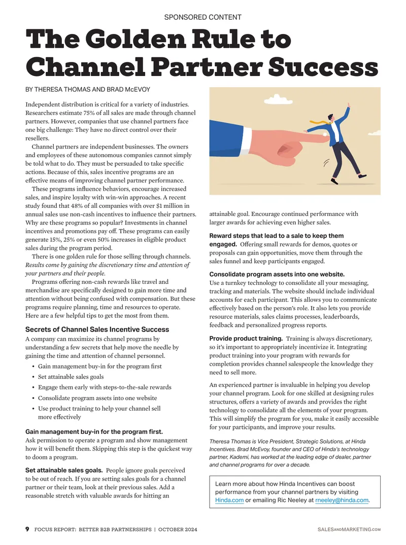 Channel Partner Success Through Incentive Programs