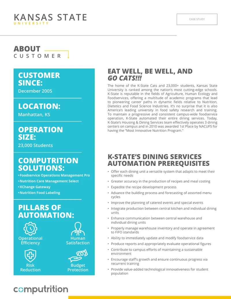 Kansas State University Dining Services Automation Case Study