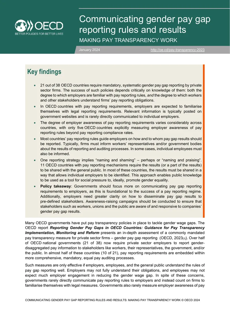 Communicating Gender Pay Gap Reporting Rules and Results
