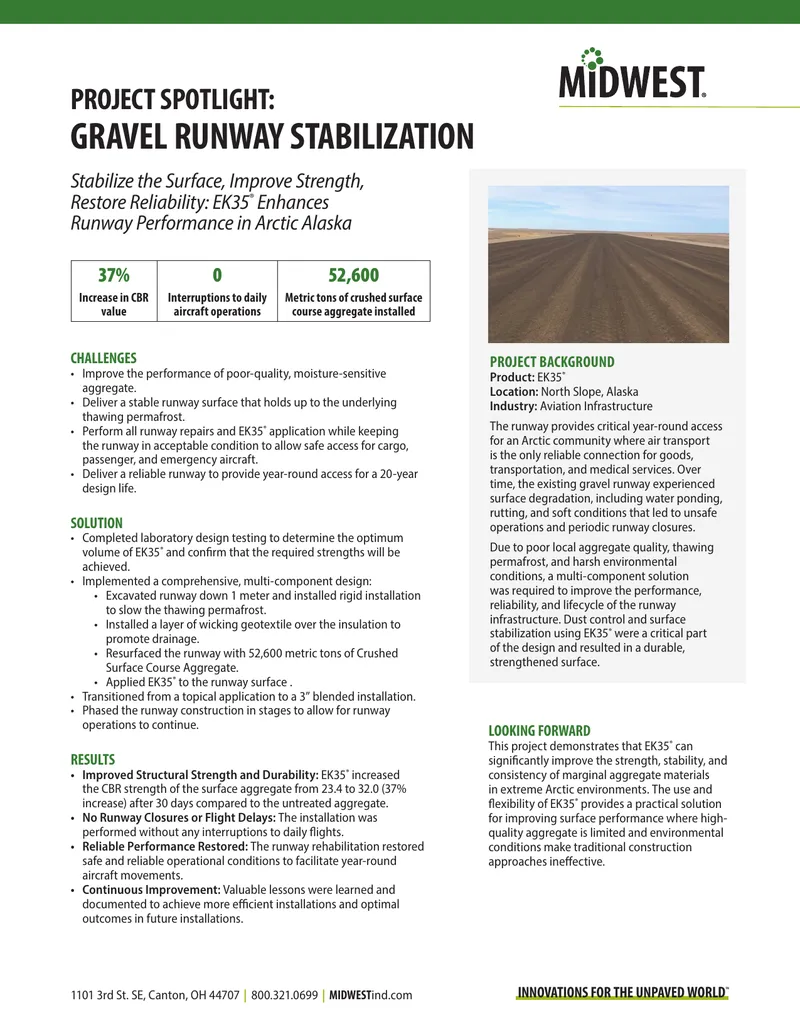 Gravel Runway Stabilization Project in Arctic Alaska