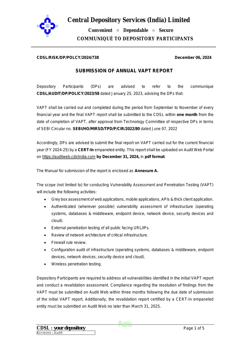 Vulnerability Assessment and Penetration Testing Report Submission Guidelines