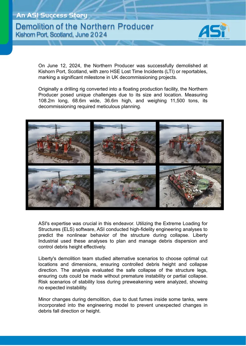 Demolition of the Northern Producer at Kishorn Port