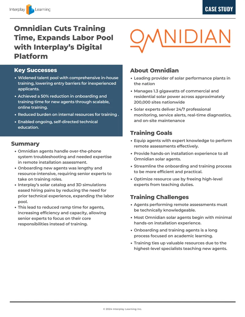 Omnidian Training Efficiency Improvement Case Study