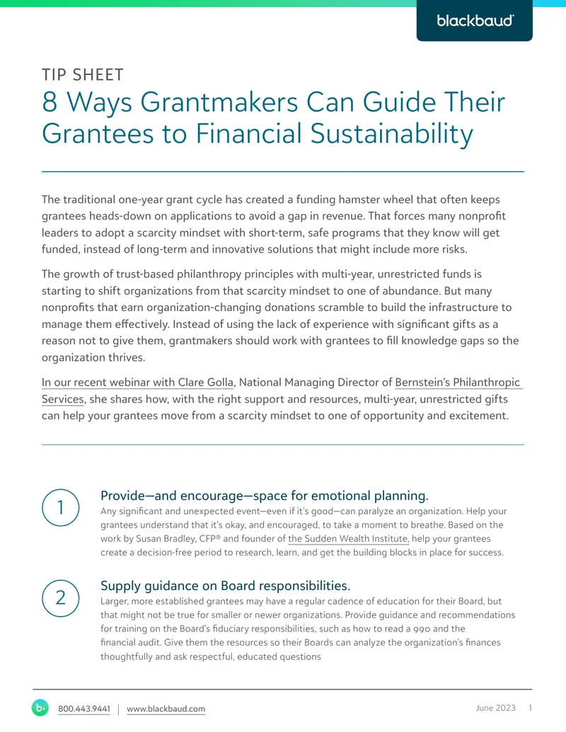 Ways Grantmakers Can Support Grantees Financially