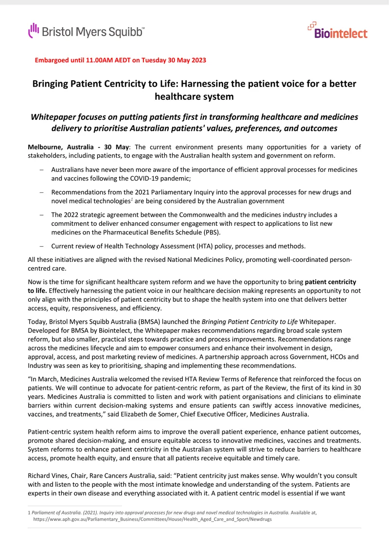 Bringing Patient Centricity to Life Whitepaper