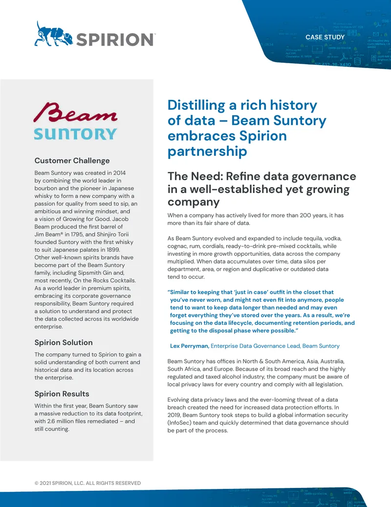 Beam Suntory Data Governance Case Study