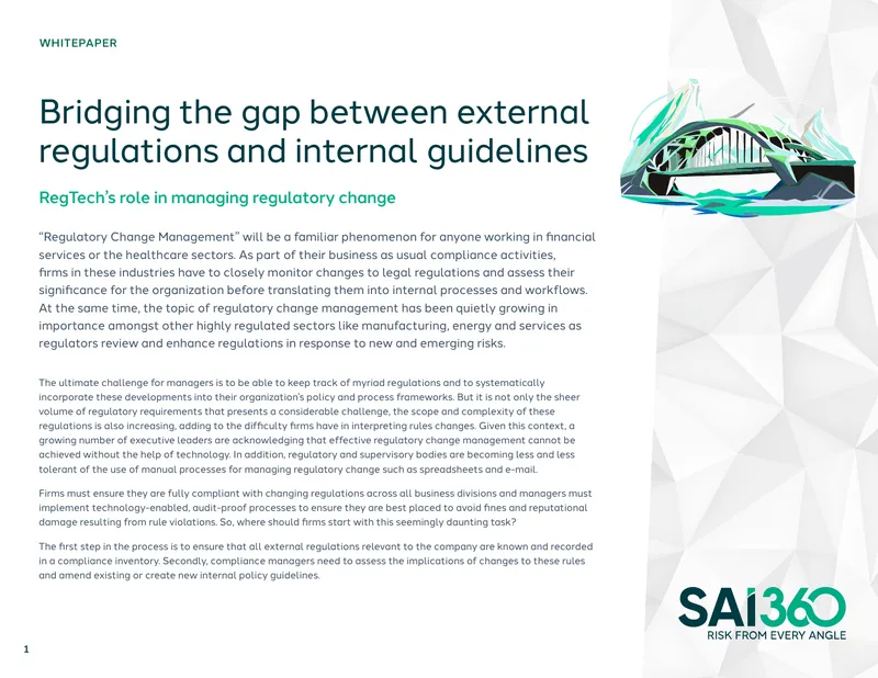 Regulatory Change Management in Financial Services