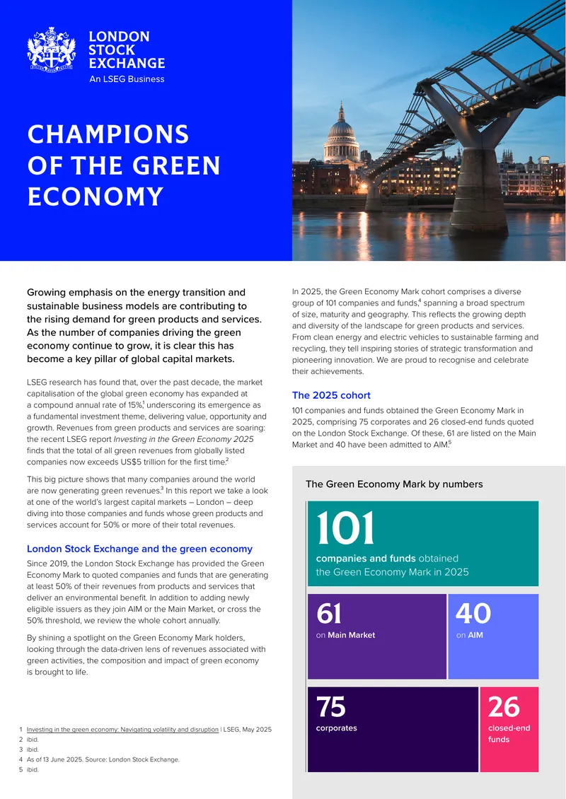 Champions of the Green Economy Report