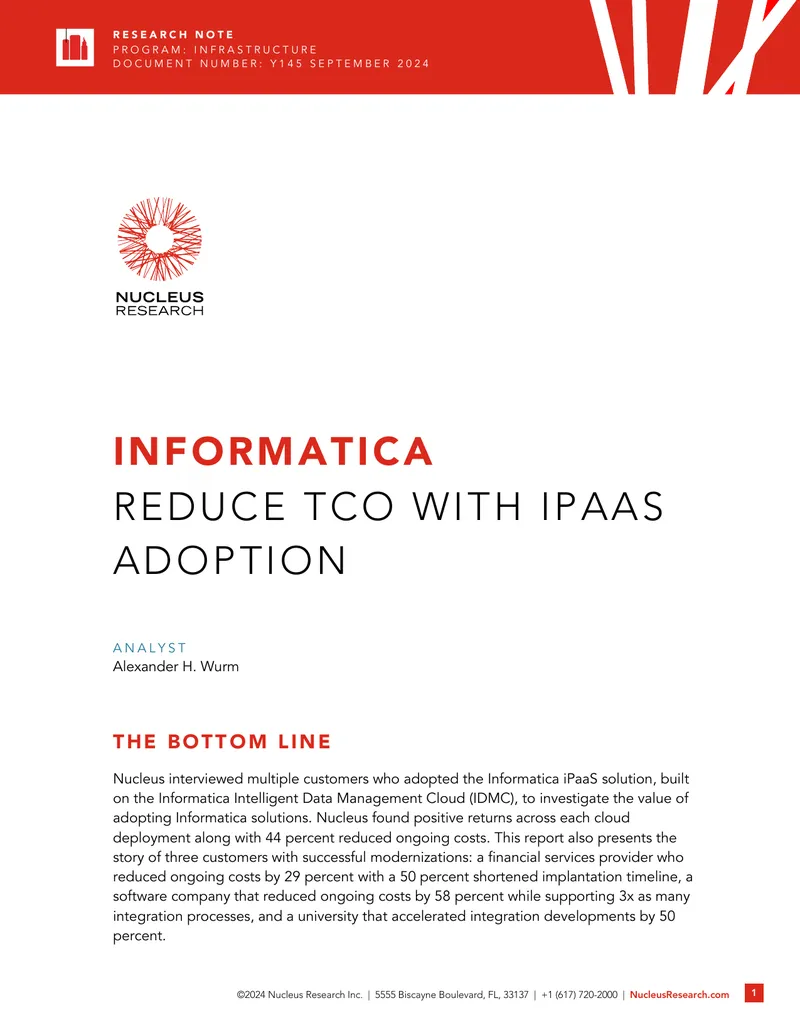 Informatica iPaaS Adoption Case Studies