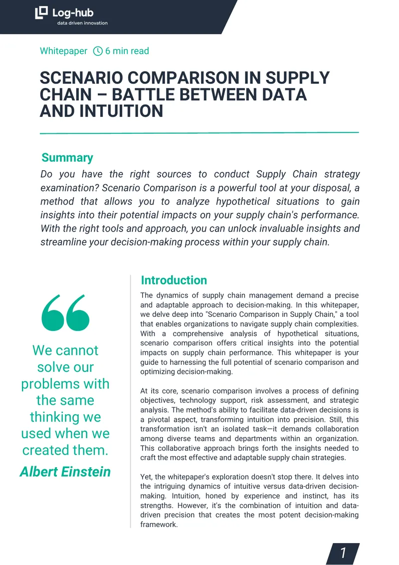 Scenario Comparison in Supply Chain Management