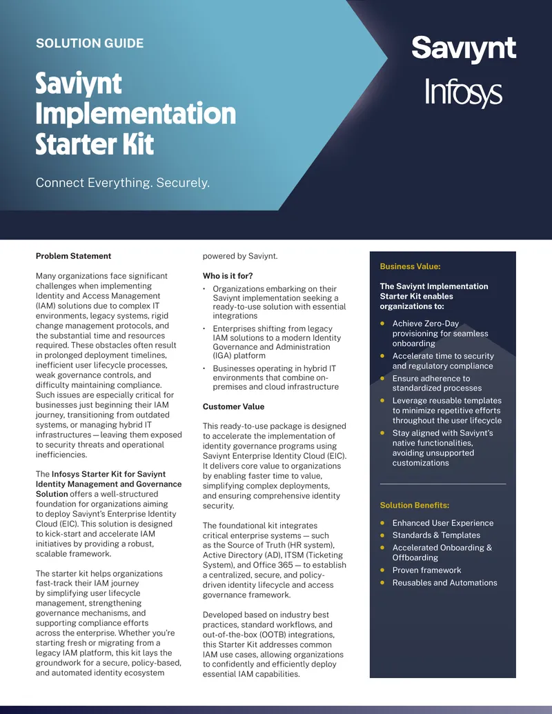 Saviynt Implementation Starter Kit Overview